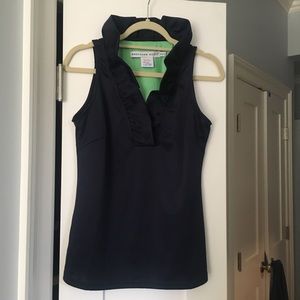Adorable sleeveless Ruffled Neck Top